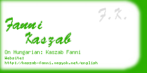 fanni kaszab business card